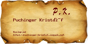 Puchinger Kristóf névjegykártya